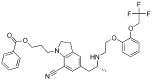 1-[3-(Benzoyloxy)propyl]-2,3-dihydro-5-[(2R)-2-[[2-[2-(2,2,2-trifluoroethoxy)phenoxy]ethyl]amino]propyl]-1H-indole-7-carbonitrile CAS#: 885340-11-4