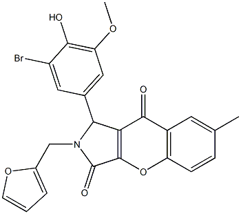 1-(3-bromo-4-hydroxy-5-methoxyphenyl)-2-(2-furylmethyl)-7-methyl-1,2-dihydrochromeno[2,3-c]pyrrole-3,9-dione CAS#: 848684-43-5