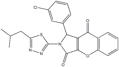 1-(3-chlorophenyl)-2-(5-isobutyl-1,3,4-thiadiazol-2-yl)-1,2-dihydrochromeno[2,3-c]pyrrole-3,9-dione CAS#: 848735-91-1