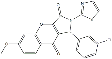 1-(3-chlorophenyl)-6-methoxy-2-(1,3-thiazol-2-yl)-1,2-dihydrochromeno[2,3-c]pyrrole-3,9-dione CAS#: 879565-04-5