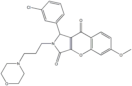 1-(3-chlorophenyl)-6-methoxy-2-[3-(4-morpholinyl)propyl]-1,2-dihydrochromeno[2,3-c]pyrrole-3,9-dione CAS#: 879473-09-3