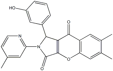 1-(3-hydroxyphenyl)-6,7-dimethyl-2-(4-methyl-2-pyridinyl)-1,2-dihydrochromeno[2,3-c]pyrrole-3,9-dione CAS#: 847038-67-9
