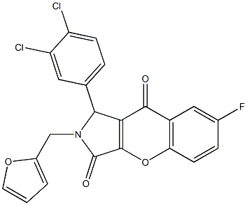 1-(3,4-dichlorophenyl)-7-fluoro-2-(2-furylmethyl)-1,2-dihydrochromeno[2,3-c]pyrrole-3,9-dione CAS#: 844655-77-2