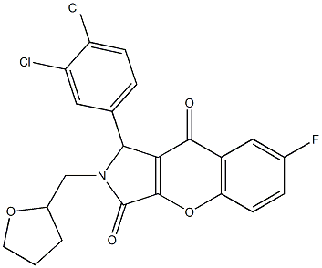 1-(3,4-dichlorophenyl)-7-fluoro-2-(tetrahydrofuran-2-ylmethyl)-1,2-dihydrochromeno[2,3-c]pyrrole-3,9-dione CAS#: 848919-38-0
