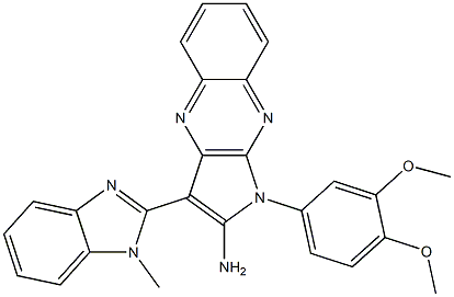 1-(3,4-dimethoxyphenyl)-3-(1-methyl-1H-benzimidazol-2-yl)-1H-pyrrolo[2,3-b]quinoxalin-2-amine CAS#: 883951-05-1