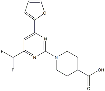 1-[4-(Difluoromethyl)-6-(2-furyl)pyrimidin-2-yl]piperidine-4-carboxylic acid CAS#: 862659-10-7