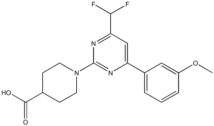 1-[4-(Difluoromethyl)-6-(3-methoxyphenyl)pyrimidin-2-yl]piperidine-4-carboxylic acid CAS#: 863209-30-7