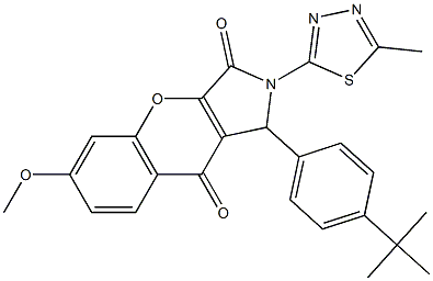 1-(4-tert-butylphenyl)-6-methoxy-2-(5-methyl-1,3,4-thiadiazol-2-yl)-1,2-dihydrochromeno[2,3-c]pyrrole-3,9-dione CAS#: 886174-79-4