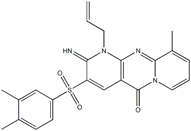 1-allyl-3-[(3,4-dimethylphenyl)sulfonyl]-2-imino-10-methyl-1,2-dihydro-5H-dipyrido[1,2-a:2,3-d]pyrimidin-5-one CAS#: 853753-71-6