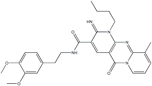 1-butyl-N-[2-(3,4-dimethoxyphenyl)ethyl]-2-imino-10-methyl-5-oxo-1,5-dihydro-2H-dipyrido[1,2-a:2,3-d]pyrimidine-3-carboxamide CAS#: 848058-35-5