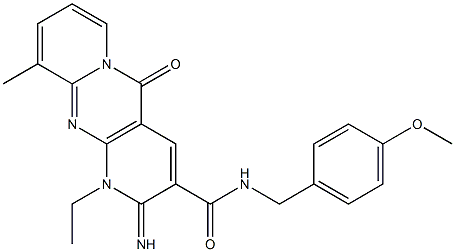 1-ethyl-2-imino-N-(4-methoxybenzyl)-10-methyl-5-oxo-1,5-dihydro-2H-dipyrido[1,2-a:2,3-d]pyrimidine-3-carboxamide CAS#: 847365-44-0