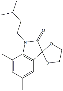1'-isopentyl-5',7'-dimethyl-1',2'-dihydrospiro([1,3]dioxolane-2,3'-indole)-2'-one CAS#: 883645-31-6
