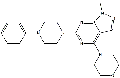 1-methyl-4-(morpholin-4-yl)-6-(4-phenylpiperazin-1-yl)-1H-pyrazolo[3,4-d]pyrimidine CAS#: 887456-09-9
