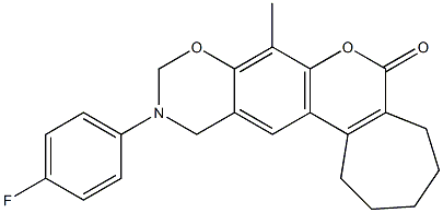 11-(4-fluorophenyl)-8-methyl-2,3,4,5,11,12-hexahydro-1H-cyclohepta[3,4]chromeno[6,7-e][1,3]oxazin-6(10H)-one CAS#: 847045-23-2