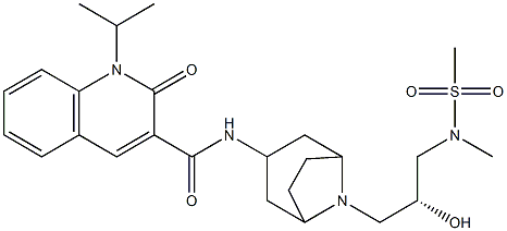 1,2-Dihydro-N-[(3-endo)-8-[(2R)-2-hydroxy-3-[methyl(methylsulfonyl)amino]propyl]-8-azabicyclo[3.2.1]oct-3-yl]-1-(1-methylethyl)-2-oxo-3-quinolinecarboxamide CAS#: 866933-46-2