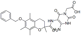 1(2H)-Pyrimidineacetic  acid,  4-amino-5-[[[3,4-dihydro-2,5,7,8-tetramethyl-6-(phenylmethoxy)-2H-1-benzopyran-2-yl]carbonyl]amino]-3,6-dihydro-2,6-dioxo- CAS#: 856017-97-5