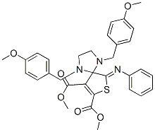 1,4-BIS-(4-METHOXY-BENZYL)-6-PHENYLIMINO-7-THIA-1,4-DIAZA-SPIRO[4.4]NON-8-ENE-8,9-DICARBOXYLIC ACID DIMETHYL ESTER CAS#: 885722-27-0