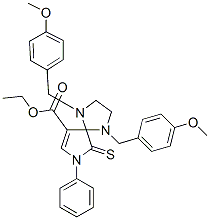 1,4-BIS-(4-METHOXY-BENZYL)-7-PHENYL-6-THIOXO-1,4,7-TRIAZA-SPIRO[4.4]NON-8-ENE-9-CARBOXYLIC ACID ETHYL ESTER CAS#: 885722-40-7