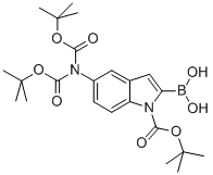 1H-Indole-1-carboxylic acid, 5-[bis[(1,1-dimethylethoxy)carbonyl]amino]-2-borono-, 1-(1,1-dimethylethyl) ester (9CI) CAS#: 863770-85-8