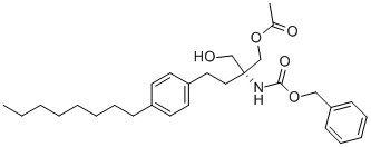 [(1R)-1-[(Acetyloxy)methyl]-1-(hydroxymethyl)-3-(4-octylphenyl)propyl] -carbamic Acid Phenylmethyl Ester CAS#: 836608-90-3