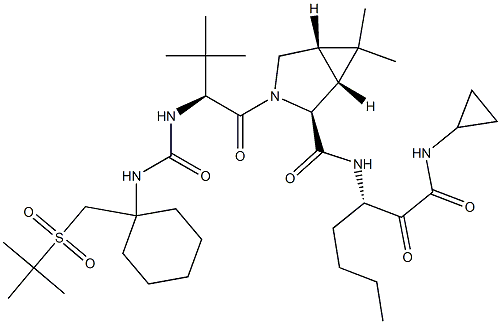 (1R,2S,5S)-N-[(1S)-1-[(Cyclopropylamino)oxoacetyl]pentyl]-3-[(2S)-2-[[[[1-[[(1,1-dimethylethyl)sulfonyl]methyl]cyclohexyl]amino]carbonyl]amino]-3,3-dimethyl-1-oxobutyl]-6,6-dimethyl-3-azabicyclo[3.1.0]hexane-2-carboxamide CAS#: 865466-24-6