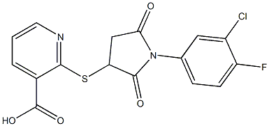 2-{[1-(3-chloro-4-fluorophenyl)-2,5-dioxopyrrolidin-3-yl]sulfanyl}pyridine-3-carboxylic acid CAS#: 857494-03-2