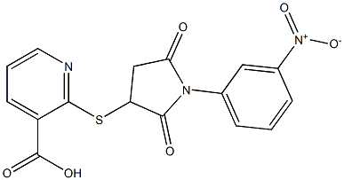 2-{[1-(3-nitrophenyl)-2,5-dioxopyrrolidin-3-yl]sulfanyl}pyridine-3-carboxylic acid CAS#: 830348-50-0