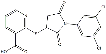 2-{[1-(3,5-dichlorophenyl)-2,5-dioxopyrrolidin-3-yl]sulfanyl}pyridine-3-carboxylic acid CAS#: 831245-37-5