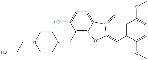 2-(2,5-dimethoxybenzylidene)-6-hydroxy-7-{[4-(2-hydroxyethyl)-1-piperazinyl]methyl}-1-benzofuran-3(2H)-one CAS#: 869078-49-9
