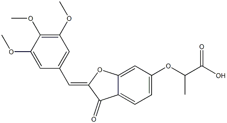 2-{[(2Z)-3-oxo-2-(3,4,5-trimethoxybenzylidene)-2,3-dihydro-1-benzofuran-6-yl]oxy}propanoic acid CAS#: 859673-05-5