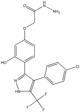 2-{4-[4-(4-chlorophenyl)-5-(trifluoromethyl)-1H-pyrazol-3-yl]-3-hydroxyphenoxy}acetohydrazide CAS#: 879464-43-4