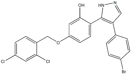 2-[4-(4-bromophenyl)-1H-pyrazol-5-yl]-5-[(2,4-dichlorobenzyl)oxy]phenol CAS#: 879438-53-6