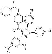 2-[4-[[(4S,5R)-4,5-Bis(4-chlorophenyl)-2-[4-(1,1-dimethylethyl)-2-ethoxyphenyl]-4,5-dihydro-1H-imidazol-1-yl]carbonyl]-1-piperazinyl]-1-(4-morpholinyl)ethanone CAS#: 870120-40-4