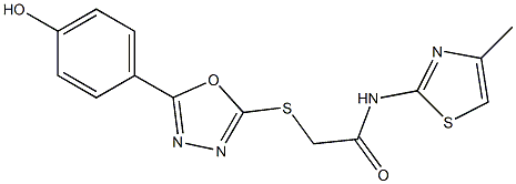 2-{[5-(4-hydroxyphenyl)-1,3,4-oxadiazol-2-yl]sulfanyl}-N-(4-methyl-1,3-thiazol-2-yl)acetamide CAS#: 876880-03-4