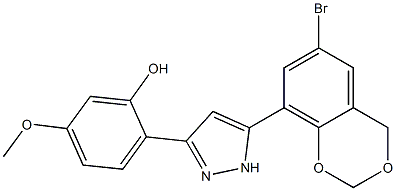 2-[5-(6-bromo-4H-1,3-benzodioxin-8-yl)-1H-pyrazol-3-yl]-5-methoxyphenol CAS#: 879587-85-6