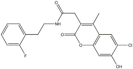 2-(6-chloro-7-hydroxy-4-methyl-2-oxo-2H-chromen-3-yl)-N-[2-(2-fluorophenyl)ethyl]acetamide CAS#: 853897-06-0