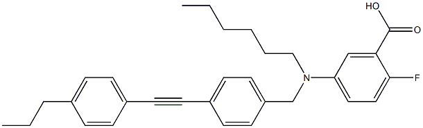 2-Fluoro-5-[(hexyl)[4-[(4-propylphenyl)ethynyl]benzyl]amino]benzoic acid CAS#: 866932-55-0