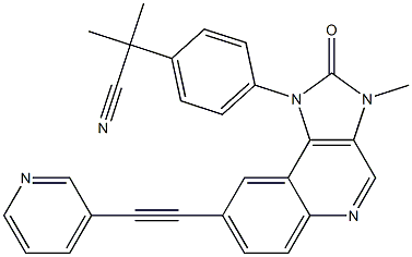 2-Methyl-2-[4-[3-methyl-2-oxo-8-[(pyridin-3-yl)ethynyl]-2,3-dihydroimidazo[4,5-c]quinolin-1-yl]phenyl]propionitrile CAS#: 853910-61-9