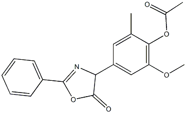 2-Oxazolin-5-one,  4-(4-hydroxy-5-methoxy-m-tolyl)-2-phenyl-,  acetate  (ester)  (5CI) CAS#: 855417-00-4