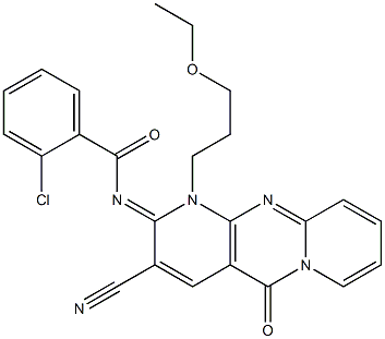 2-chloro-N-[3-cyano-1-(3-ethoxypropyl)-5-oxo-1,5-dihydro-2H-dipyrido[1,2-a:2,3-d]pyrimidin-2-ylidene]benzamide CAS#: 845650-26-2