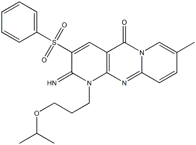 2-imino-1-(3-isopropoxypropyl)-8-methyl-3-(phenylsulfonyl)-1,2-dihydro-5H-dipyrido[1,2-a:2,3-d]pyrimidin-5-one CAS#: 847337-70-6