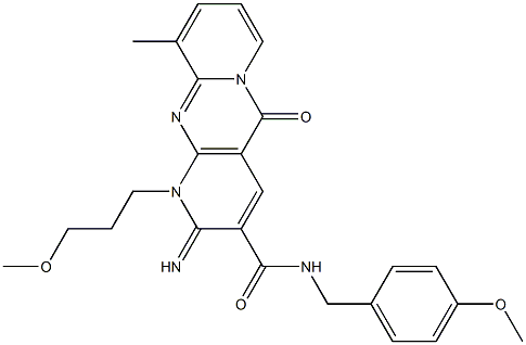2-imino-N-(4-methoxybenzyl)-1-(3-methoxypropyl)-10-methyl-5-oxo-1,5-dihydro-2H-dipyrido[1,2-a:2,3-d]pyrimidine-3-carboxamide CAS#: 848753-98-0