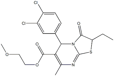 2-methoxyethyl 5-(3,4-dichlorophenyl)-2-ethyl-7-methyl-3-oxo-2,3-dihydro-5H-[1,3]thiazolo[3,2-a]pyrimidine-6-carboxylate CAS#: 835910-95-7