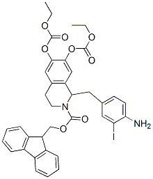 2(1H)-Isoquinolinecarboxylic  acid,  1-[(4-amino-3-iodophenyl)methyl]-6,7-bis[(ethoxycarbonyl)oxy]-3,4-dihydro-,  9H-fluoren-9-ylmethyl  ester CAS#: 880475-02-5