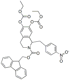 2(1H)-Isoquinolinecarboxylic  acid,  6,7-bis[(ethoxycarbonyl)oxy]-3,4-dihydro-1-[(4-nitrophenyl)methyl]-,  9H-fluoren-9-ylmethyl  ester CAS#: 880475-00-3