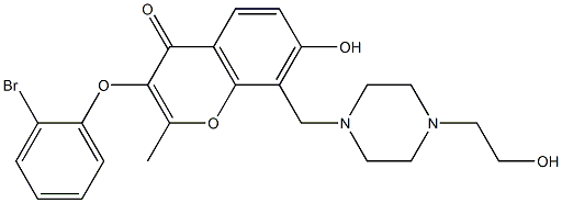 3-(2-bromophenoxy)-7-hydroxy-8-{[4-(2-hydroxyethyl)piperazin-1-yl]methyl}-2-methyl-4H-chromen-4-one CAS#: 848736-17-4