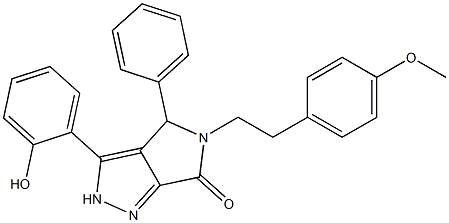 3-(2-hydroxyphenyl)-5-[2-(4-methoxyphenyl)ethyl]-4-phenyl-4,5-dihydropyrrolo[3,4-c]pyrazol-6(2H)-one CAS#: 880389-72-0