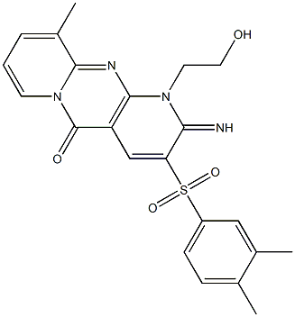 3-[(3,4-dimethylphenyl)sulfonyl]-1-(2-hydroxyethyl)-2-imino-10-methyl-1,2-dihydro-5H-dipyrido[1,2-a:2,3-d]pyrimidin-5-one CAS#: 877805-22-6