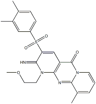 3-[(3,4-dimethylphenyl)sulfonyl]-2-imino-1-(2-methoxyethyl)-10-methyl-1,2-dihydro-5H-dipyrido[1,2-a:2,3-d]pyrimidin-5-one CAS#: 853753-72-7