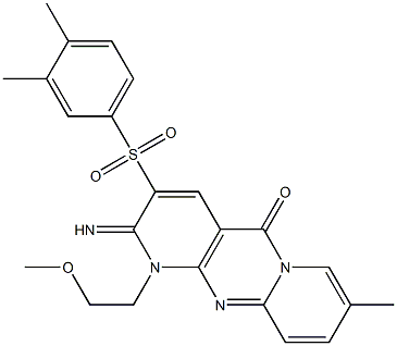 3-[(3,4-dimethylphenyl)sulfonyl]-2-imino-1-(2-methoxyethyl)-8-methyl-1,2-dihydro-5H-dipyrido[1,2-a:2,3-d]pyrimidin-5-one CAS#: 850731-09-8